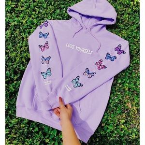 Yours Truly Love Yourself Broken Butterfly Hoodie
